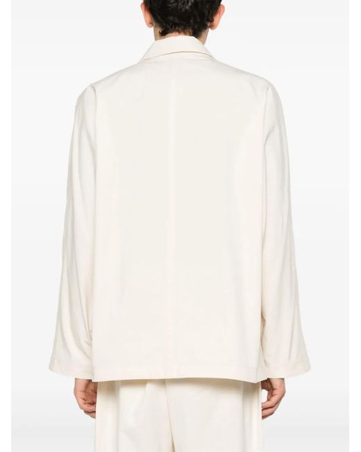 Lemaire White Cotton Shirt Jacket for men