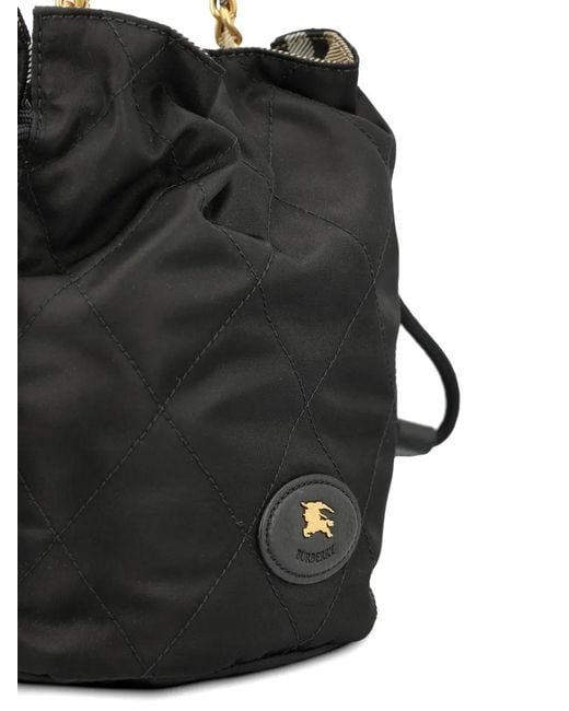 Burberry Black Quilted-Design Bucket Bag