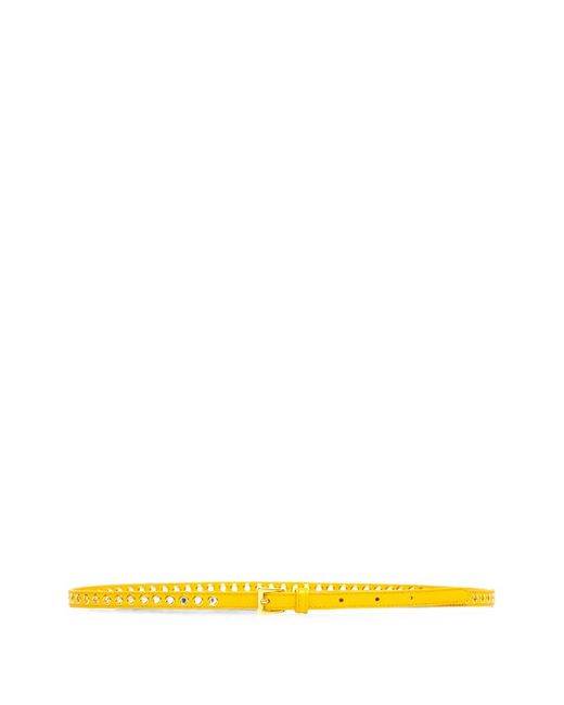 Prada Yellow Skinny Eyelet Belt