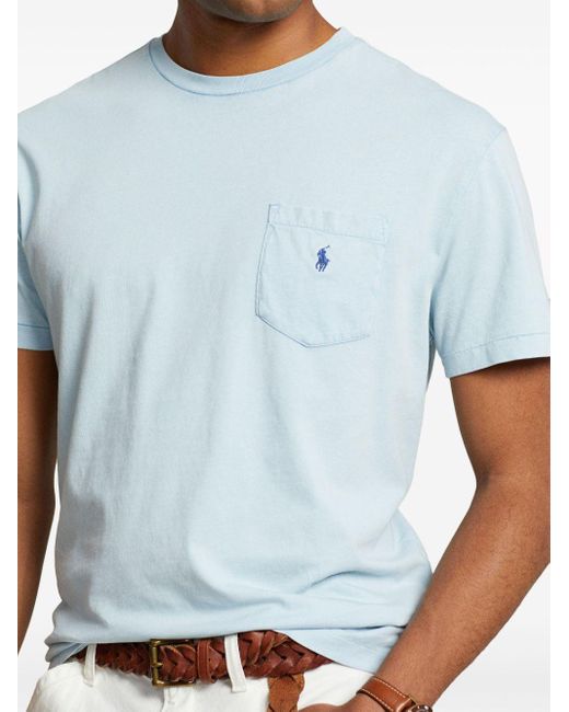 Polo Ralph Lauren T-shirt Met Geborduurd Logo in het Blue voor heren
