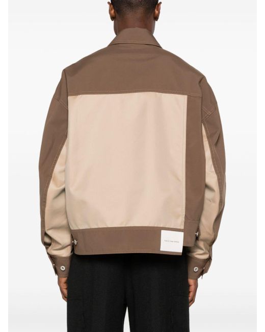 Feng Chen Wang Brown Colour-block Shirt Jacket for men