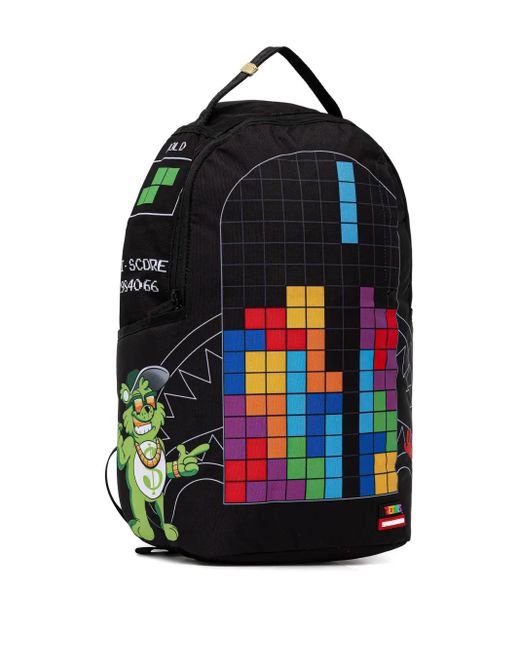 Sprayground Blue Tetris-Print Backpack