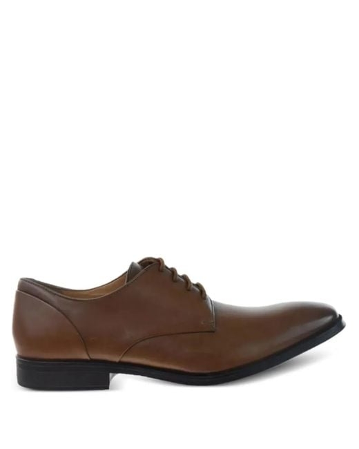 Clarks Brown Gilman Plain Lace-Up Shoes for men