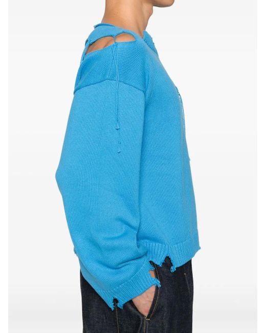 Maglione Con Effetto Vissuto di Charles Jeffrey in Blue