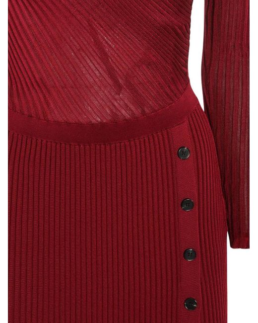 Self-Portrait Red Cut-Out Midi Dress
