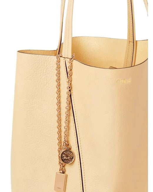 Chloé Natural Sac Cabas Spin En Cuir
