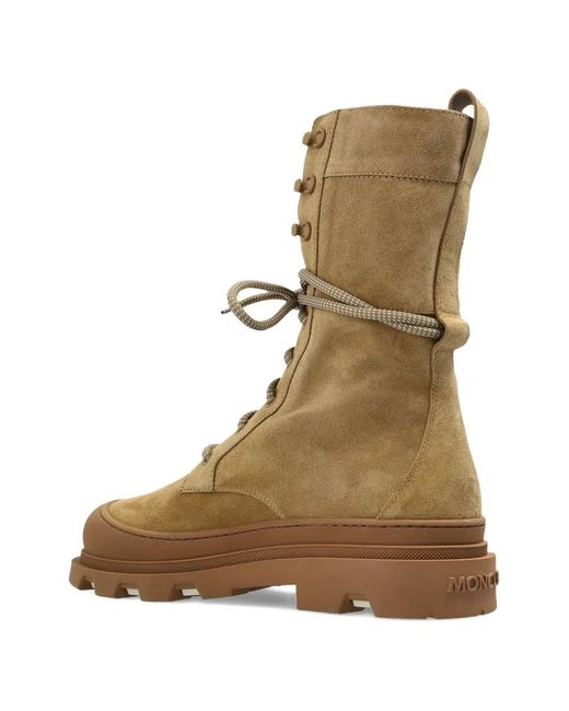 Moncler Brown Vera High Combat Boots