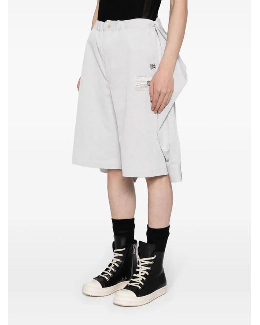 Maison Mihara Yasuhiro White Deconstructed Combo Cotton Shorts for men