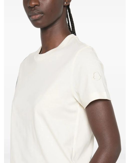 Moncler White Logo-Patch T-Shirt