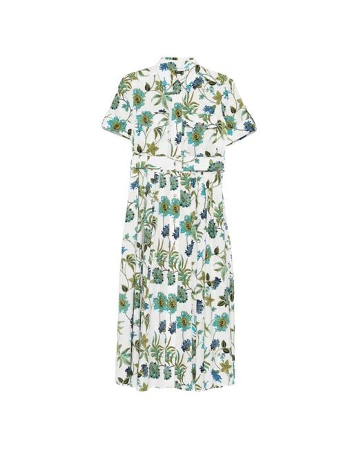 Fay Green Floral-Pattern Dress