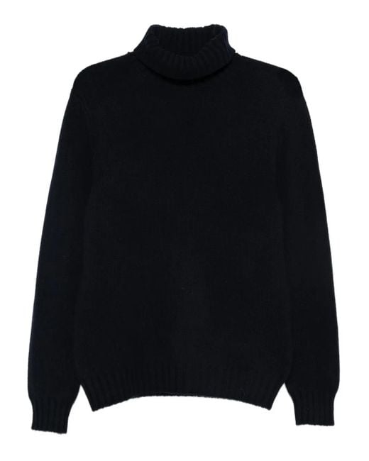 Fedeli Black Turtleneck Sweater for men