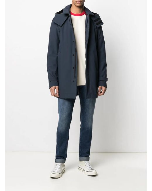 Peuterey Blue Logo Patch Rain Jacket for men