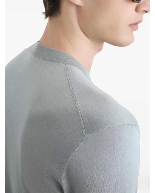Dolce & Gabbana Blue Crew-Neck Long-Sleeve Top for men