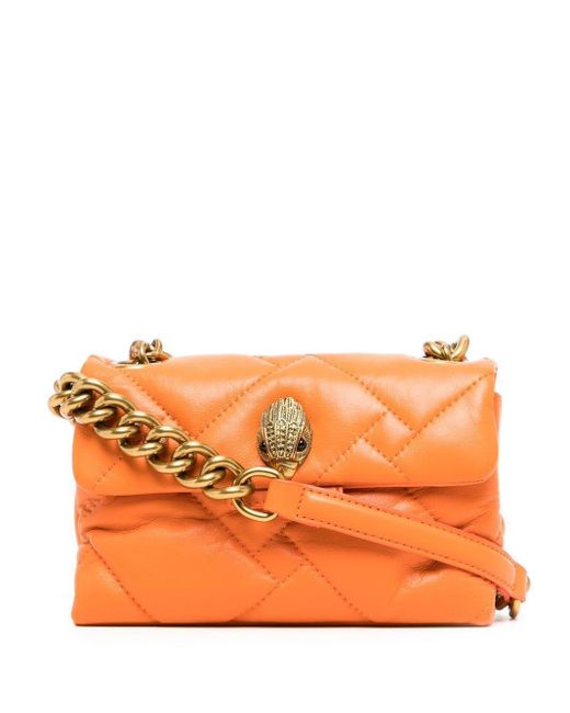 Kurt Geiger Leather Mini Kensington Soft Shoulder Bag in Orange | Lyst