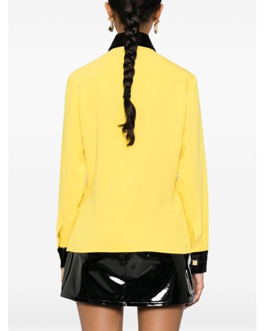 Casablancabrand Yellow Contrasting-detail Logo-patch Shirt