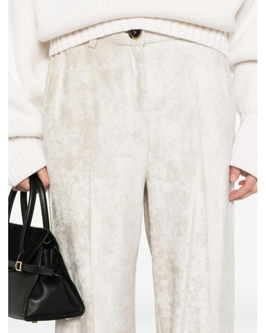 Marella White Avana Corduroy Trousers