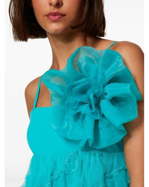 Twinset Blue Tulle Organza Minidress