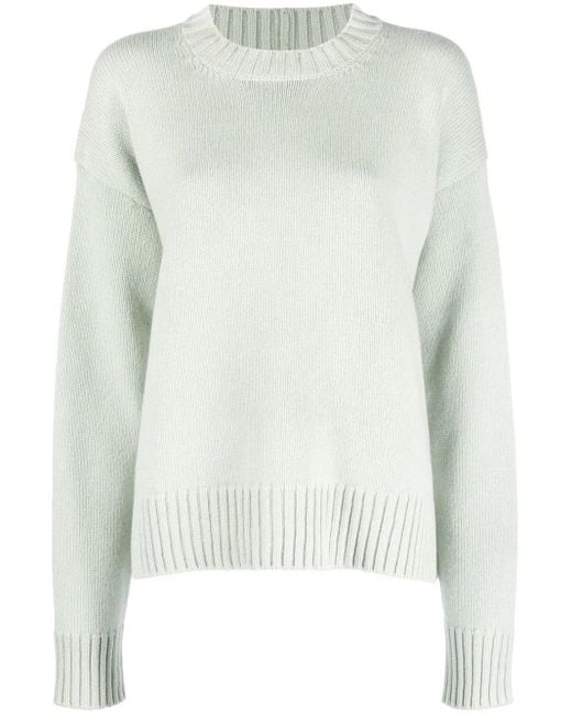 Jil Sander Green Fine Knit Cotton-Cashmere Jumper