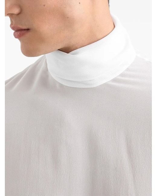 Dolce & Gabbana White Silk-Georgette Shirt for men