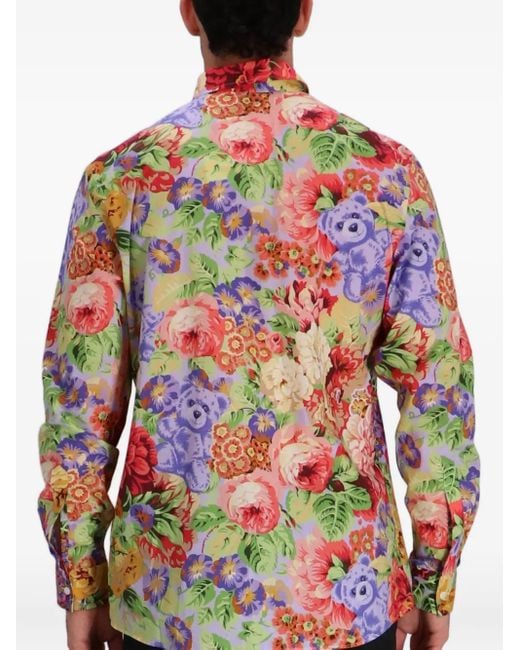 Camicia A Fiori di Moschino in Blue da Uomo