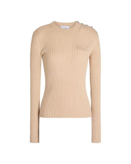 Rabanne White Button Ribbed Jumper