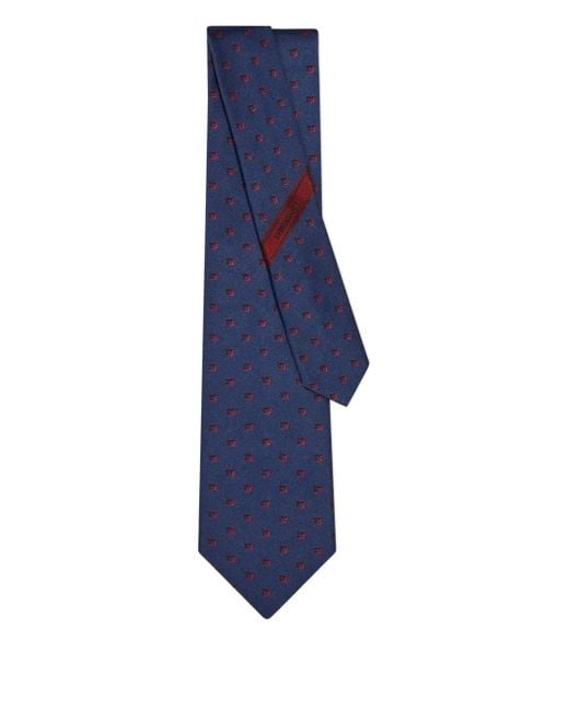 Ferragamo Jacquard-Krawatte mit Gancini-Print in Blue für Herren