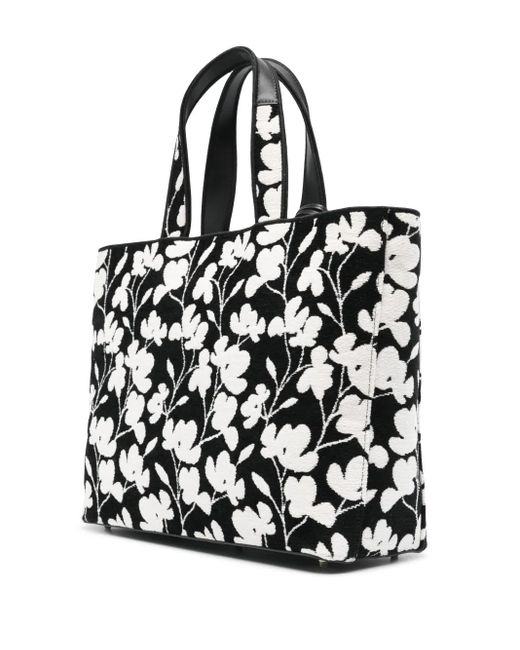 Furla Black Floral-Pattern Tote Bag