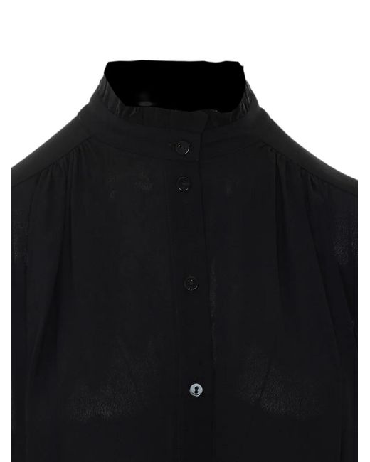 Twinset Black Ruffle-Trim Long-Sleeve Shirt