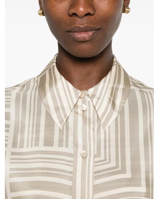 Joseph White Atlan Geometric-Print Silk Shirt
