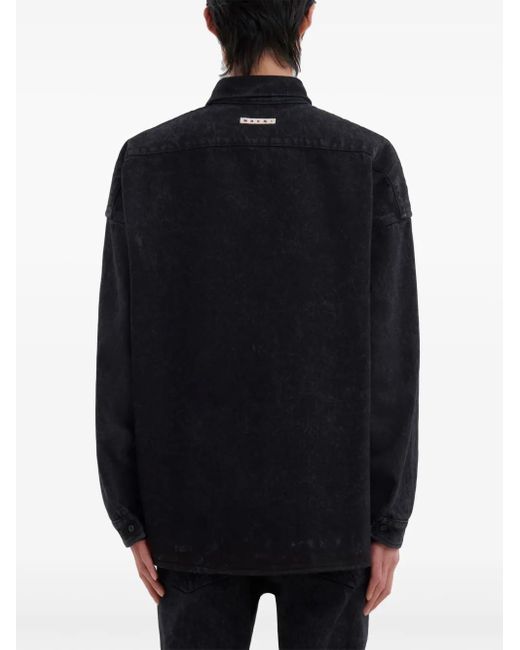 Marni Hemd Mit Logo-Patch in Black für Herren