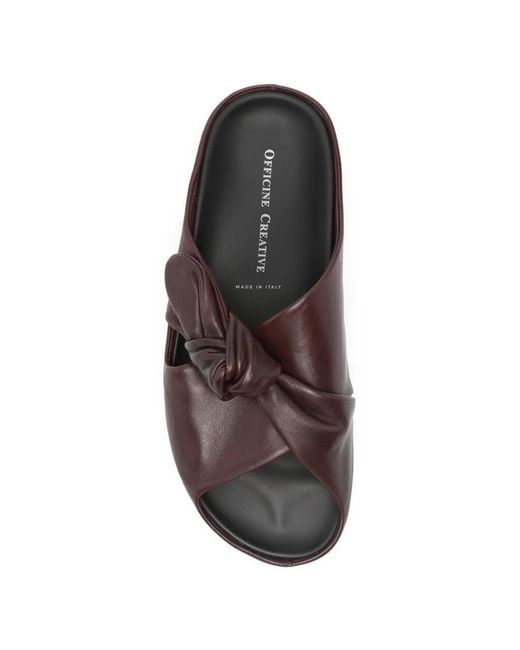 Officine Creative Brown Pelagie Knotted Leather Mules