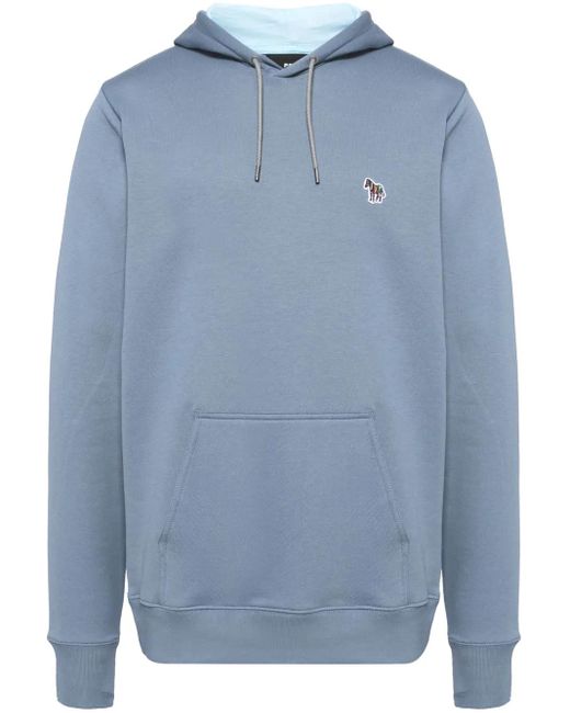 Paul Smith Blue Zebra Logo Organic Cotton Hoodie for men