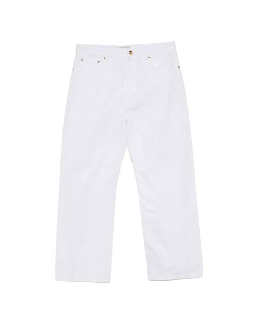 Alberta Ferretti White Cotton Jeans