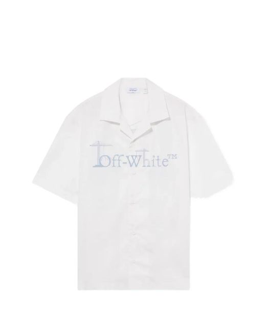 Off-White c/o Virgil Abloh White City Nature Poplin Bowling Shirt for men