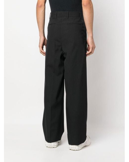 Givenchy Black Pressed Crease Wide-leg Trousers for men