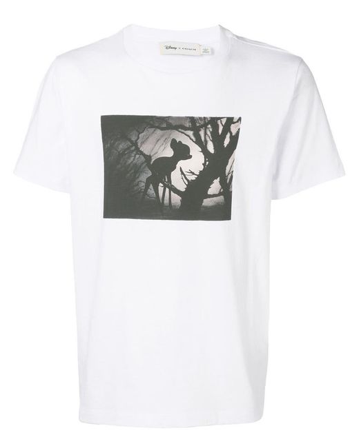 COACH White X Disney Bambi T-shirt for men
