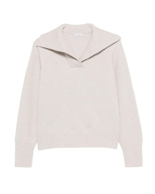 Brunello Cucinelli セーラーカラーセーター White