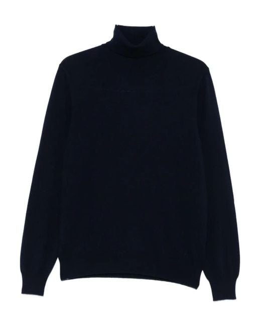 Gran Sasso Blue Turtleneck Wool Sweater for men
