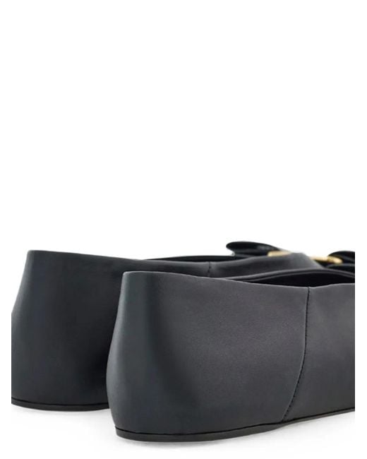 Ferragamo White Vara Bow-Detail Ballet Flats