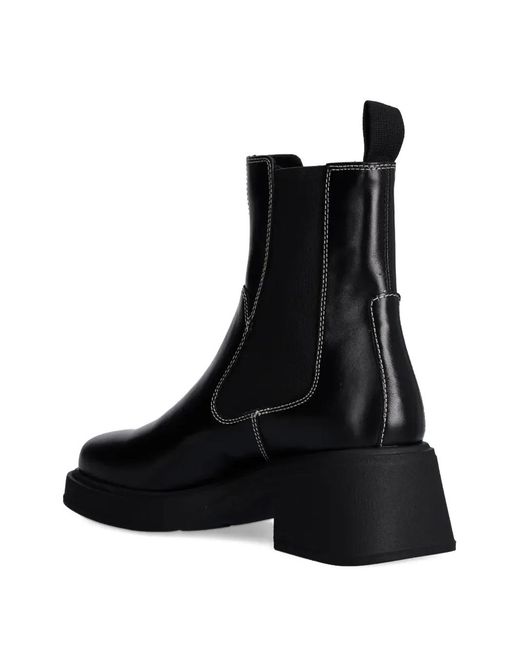 Vagabond Black Dorah Stretch Panel Block Heel Boots