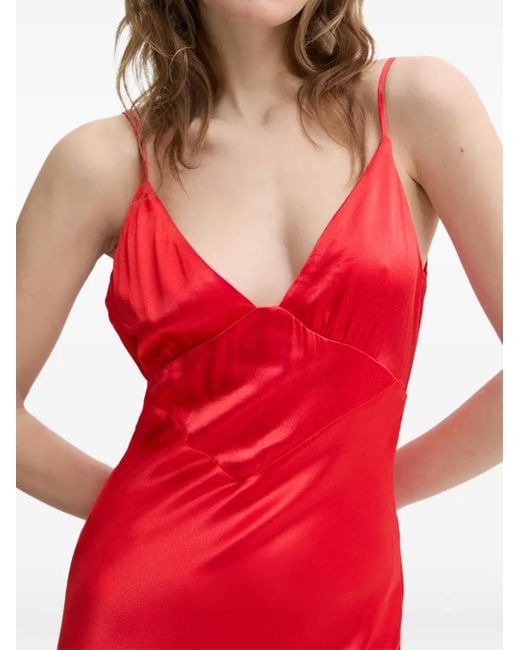 Abito Stile Sottoveste Con Taglio A Sbieco di Bardot in Red