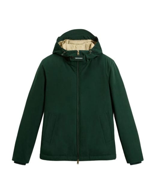 メンズ Woolrich フーデッド ジャケット Green