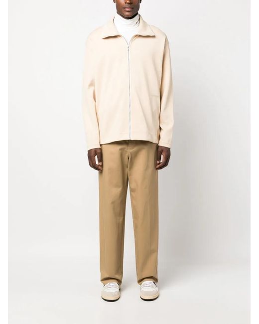 Lanvin Natural Zip-up High-neck Cardigan for men