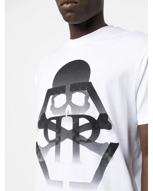 Philipp Plein White Logo-Print Short-Sleeved T-Shirt for men