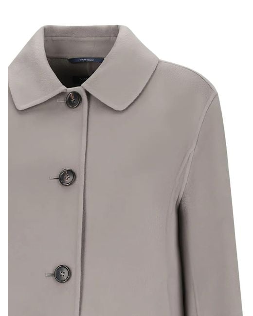 Max Mara Gray Virgin-Wool Single-Breasted Coat