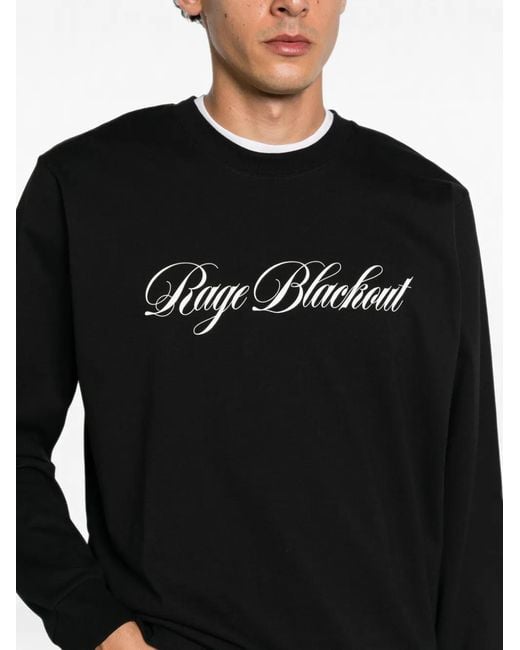 11 11 L.U.C.K. Black Logo-Print Long-Sleeve Sweatshirt