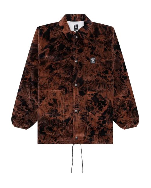 South2 West8 Brown Tie-Dye Pattern Jacket for men