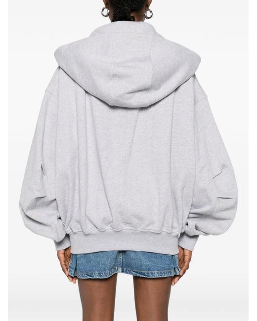 The Attico White Zip-Up Hoodie