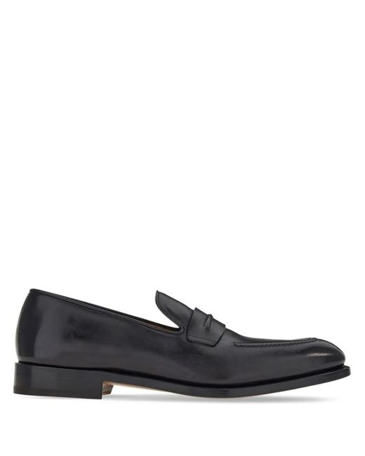 Ferragamo Blue Slip-On Leather Penny Loafers for men