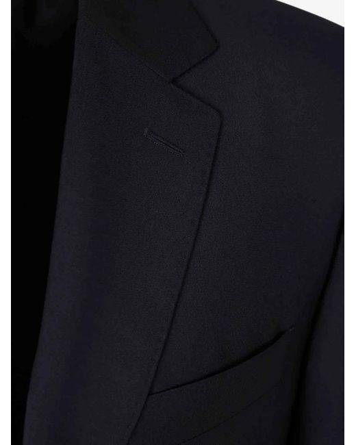 Canali Blue Peak-Lapel Double-Breasted Suit for men